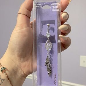 Long dream catcher belly button ring